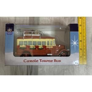 Carole Towne Red Bus with Luggage Rack 2006 Lemax #63588 Village Collection